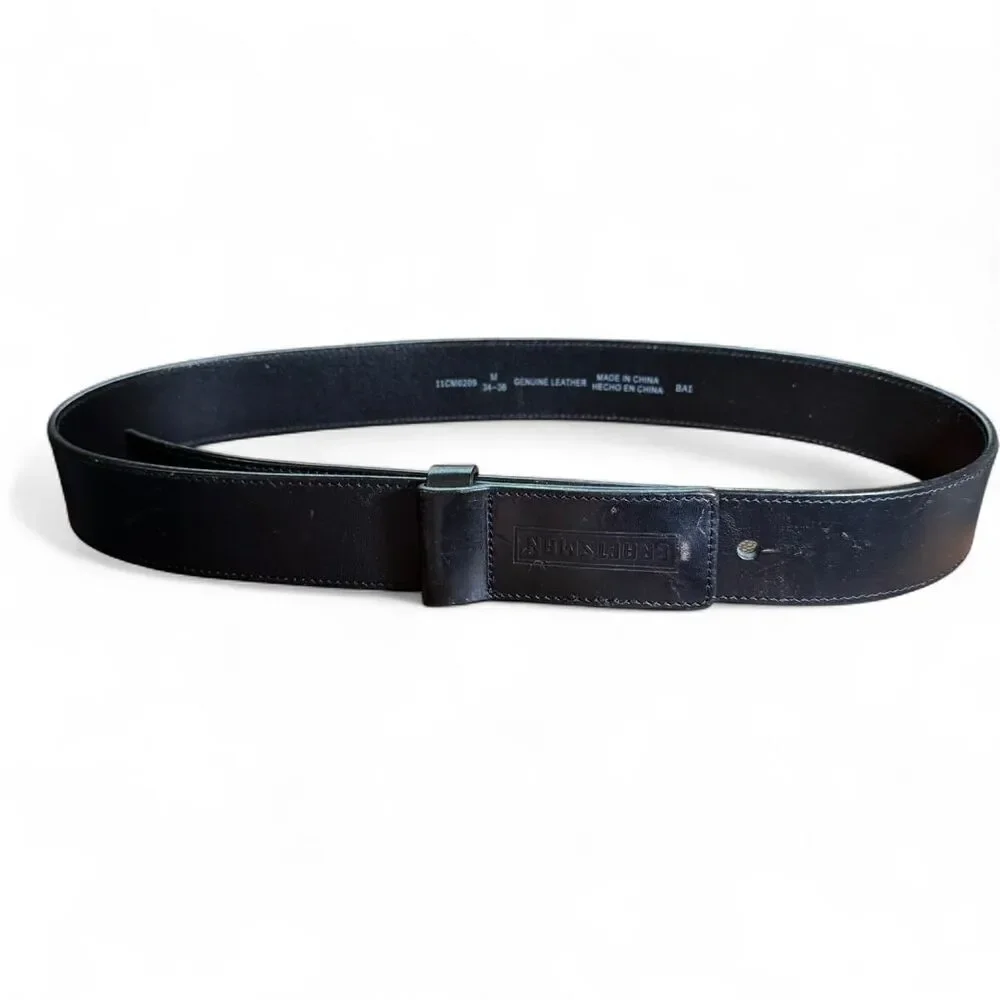 Craftsman Men's Black 1.5in wide Belt with logo belt buckle size medium